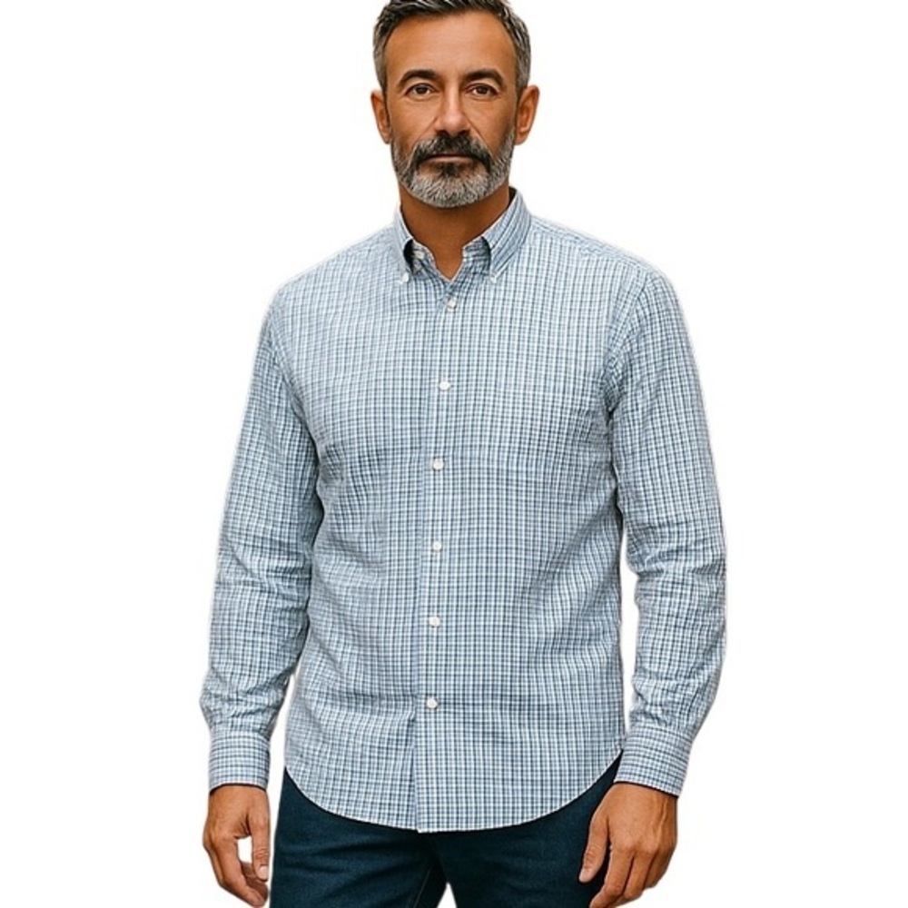 URBAN PIPELINE | Mens Striped Plaid Long Sleeve Button Down